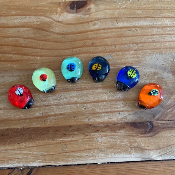 Unknown Other - Blown Glass Mini Ladybugs-Set of 6
